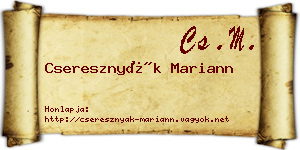 Cseresznyák Mariann névjegykártya