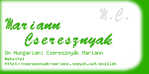 mariann cseresznyak business card